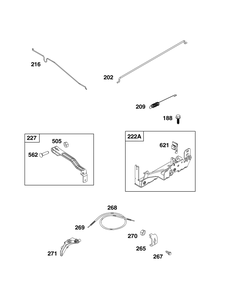 Controls Group Diagram and Parts List for 09P705-0258-H5 020000 - 09Z999 Briggs and Stratton Engine